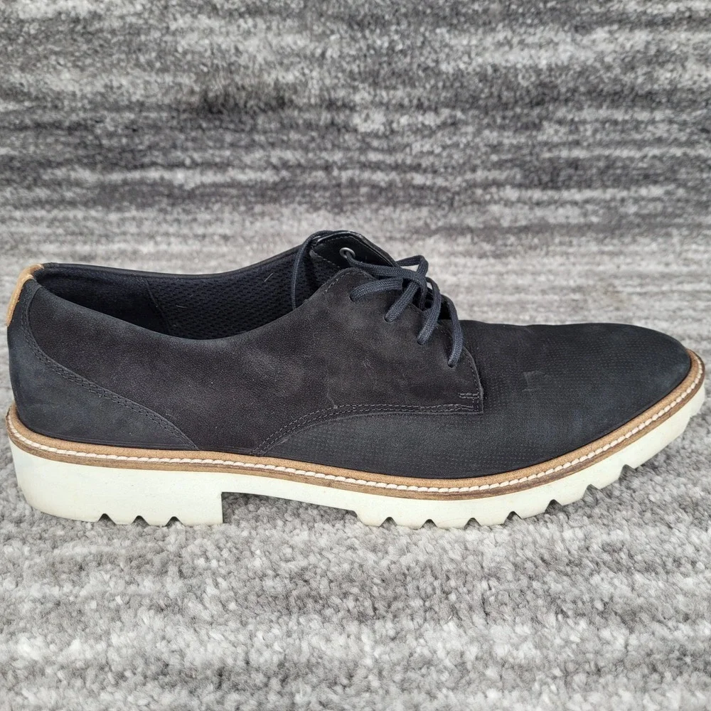 ECCO Mens Tredtray‎ Black Nubuck Leather Derby Shoes Size 41 US 10-10.5